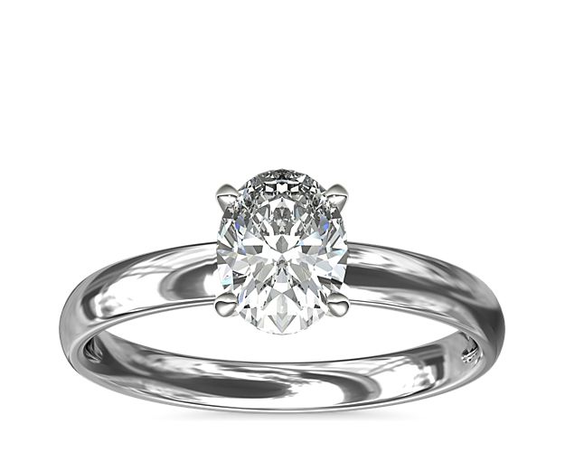 Classic Comfort Fit Solitaire Engagement Ring in 14k White Gold (2.5mm)