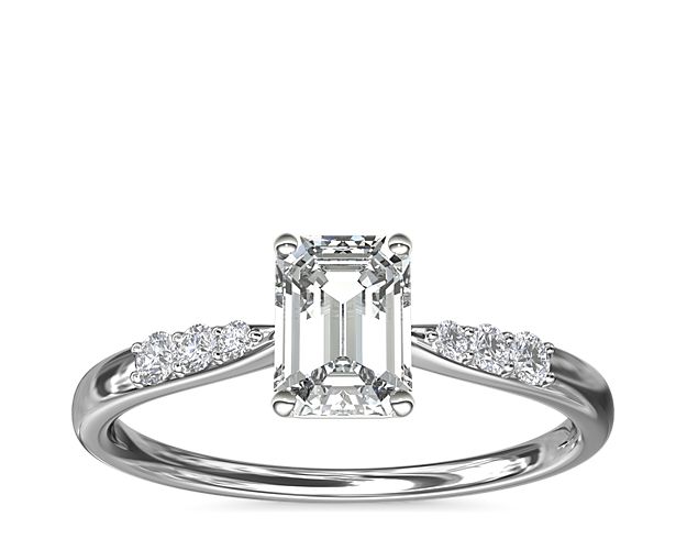 Petite Diamond Engagement Ring in 14k White Gold (1/10 ct. tw.)