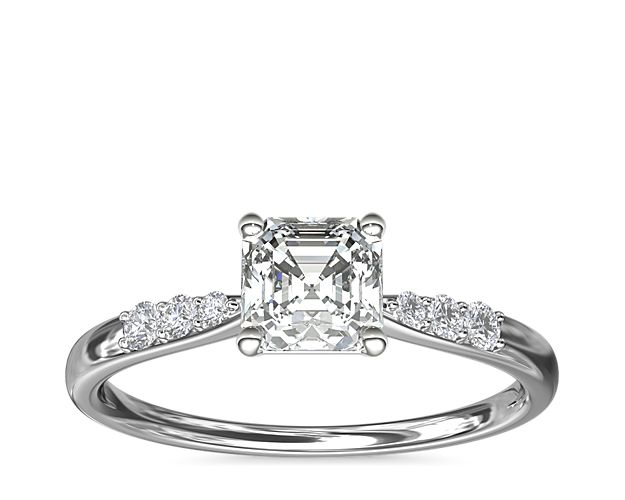 Petite Diamond Engagement Ring in 14k White Gold (1/10 ct. tw.)