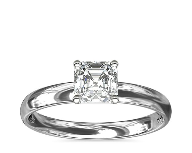 Classic Comfort Fit Solitaire Engagement Ring in 14k White Gold (2.5mm)
