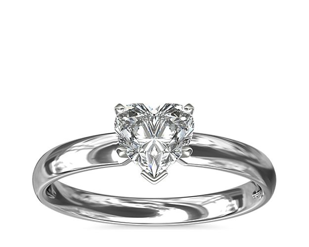 Classic Comfort Fit Solitaire Engagement Ring in 14k White Gold (2.5mm)