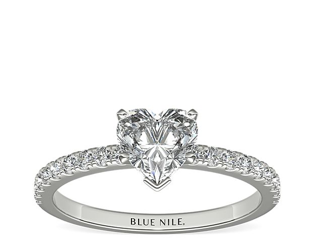 Petite Pavé Diamond Engagement Ring in 14k White Gold (1/4 ct. tw.)