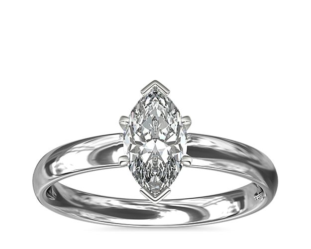 Classic Comfort Fit Solitaire Engagement Ring in 14k White Gold (2.5mm)