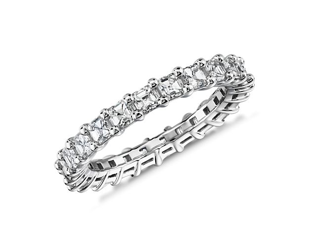 Lab Grown Diamond Asscher Cut Eternity Ring in 14k White Gold (2 ct. tw.)